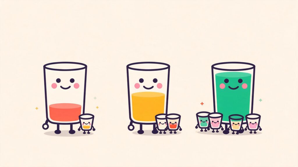 "One glass" is not a measurement — the container tells you nothing