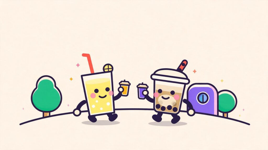 Side by side beats across the table — walking removes the interview format that made the drink feel necessary